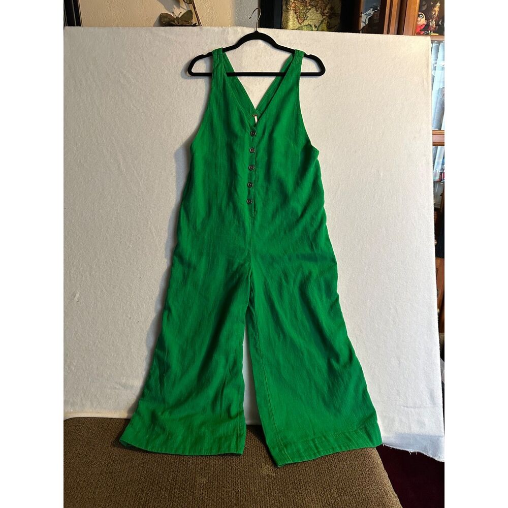 🌿 Free People Green Boho Button Front Blouse - Size Small